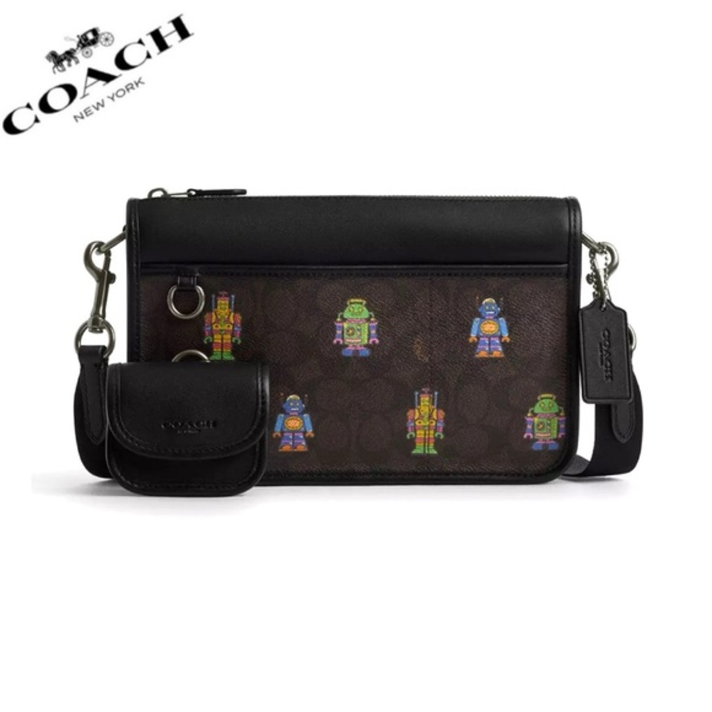 Cosmic Coach Heritage Convertible Crossbody In Signature Canvas With Robot Print
